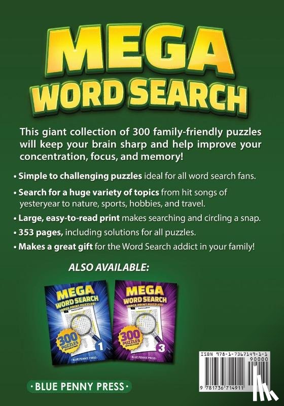 PRESS, BLUE PENNY - MEGA Word Search (Volume 2)