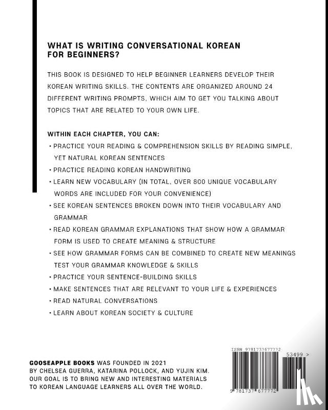 Guerra, Chelsea, Pollock, Katarina, Kim, Yujin - Writing Conversational Korean for Beginners