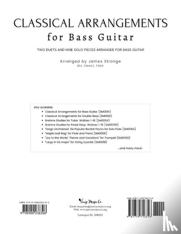 Strange, James - Classical Arrangements for Bass Guitar