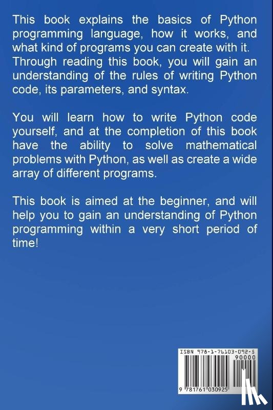 Benton, Joe - Python Programming for Beginners