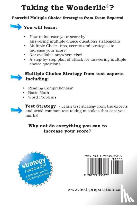 Complete Test Preparation Inc - Wonderlic Test Strategy! Winning Multiple Choice Strategies for the Wonderlic(R) Test
