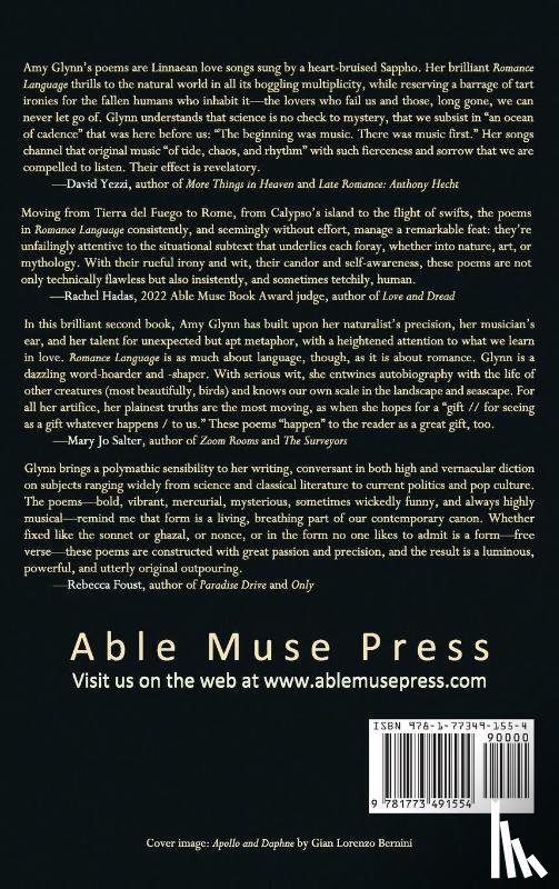 Glynn, Amy - Romance Language (Able Muse Book Award for Poetry)