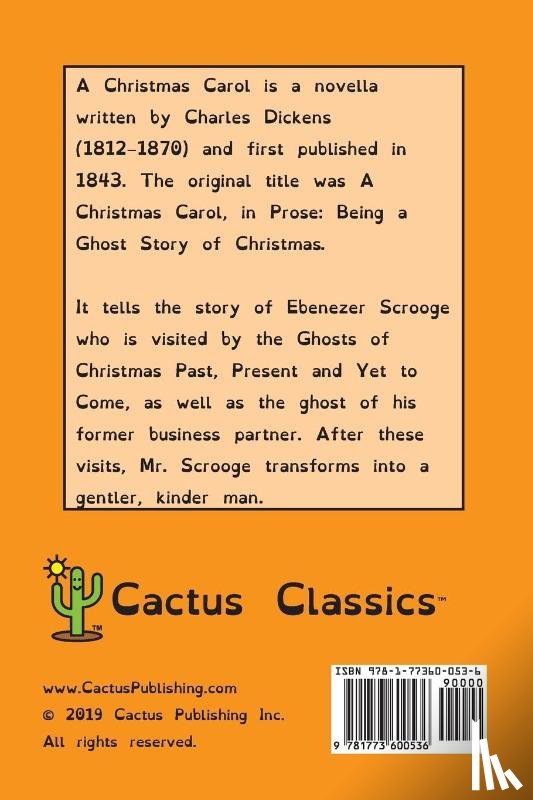 Dickens, Charles, Cactus, Marc - A Christmas Carol (Cactus Classics Dyslexic Friendly Font)