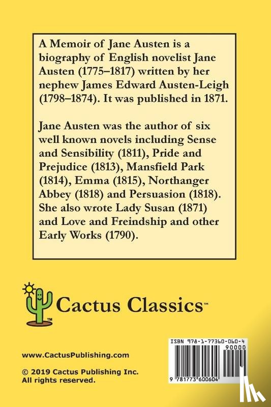 Austen-Leigh, James Edward, Cactus, Marc - A Memoir of Jane Austen (Cactus Classics Large Print)