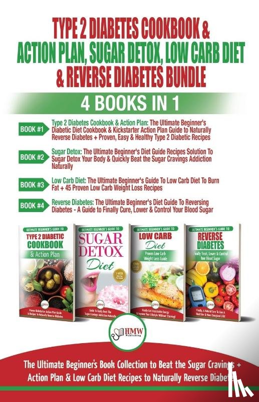 Louissa, Jennifer, Jacobs, Simone - Type 2 Diabetes Cookbook & Action Plan, Sugar Detox, Low Carb Diet & Reverse Diabetes - 4 Books in 1 Bundle