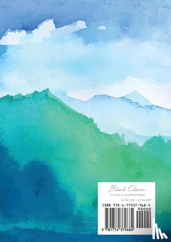 Blank Classic - Watercolor Blue & Green Hills - Dotted Bullet Journal