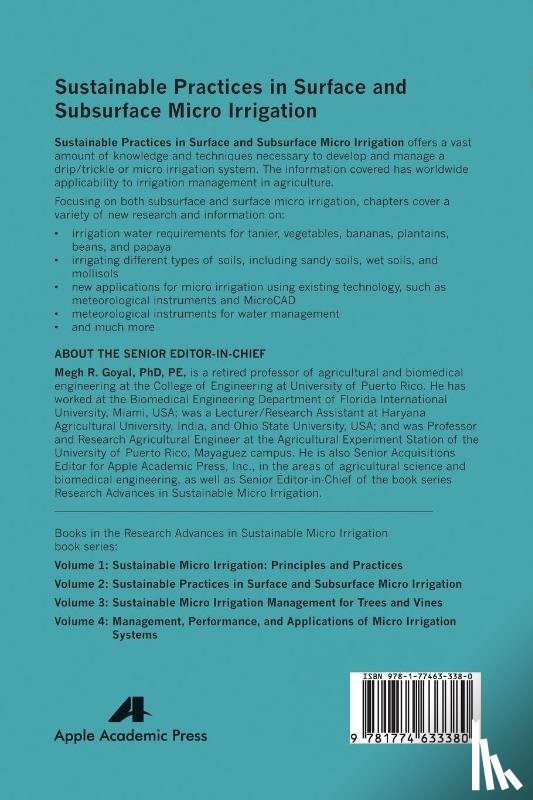  - Sustainable Practices in Surface and Subsurface Micro Irrigation