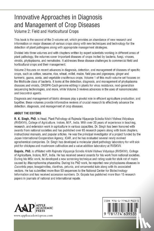  - Innovative Approaches in Diagnosis and Management of Crop Diseases
