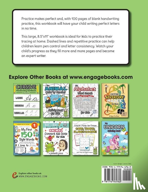 Engage Workbooks - Blank Handwriting Workbook for Kids