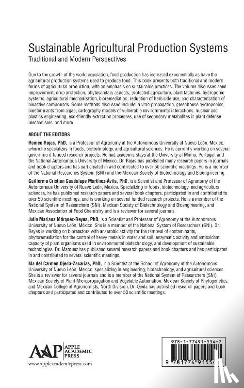  - Sustainable Agricultural Production Systems