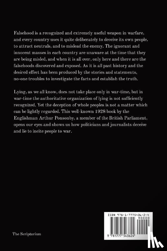 Ponsonby, Arthur - Falsehood in Wartime.