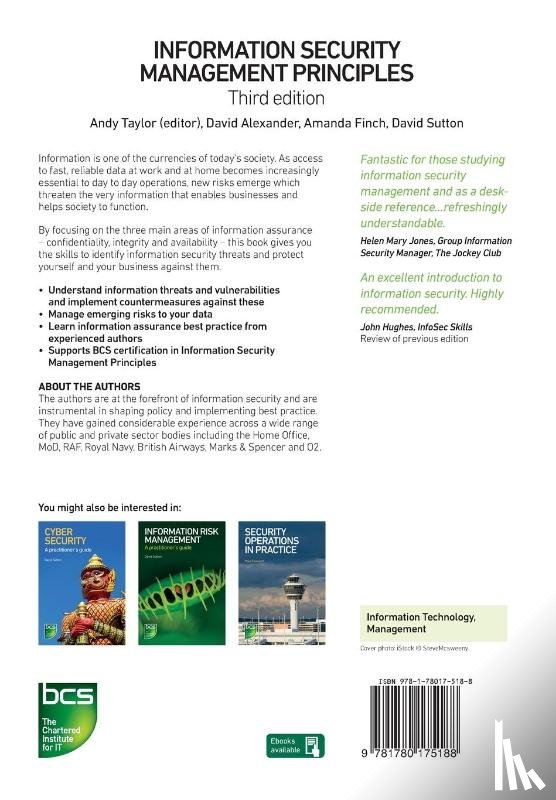 Taylor, Andy, Alexander, David, Finch, Amanda, Sutton, David - Information Security Management Principles