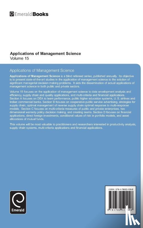  - Applications of Management Science