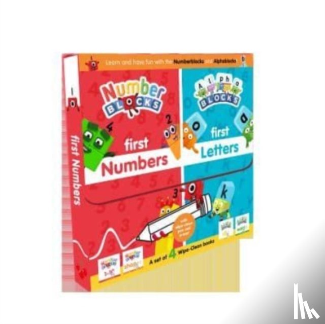 Alphablocks, Numberblocks, Sweet Cherry Publishing - Numberblocks and Alphablocks: My First Numbers and Letters Set (4 wipe-clean books with pens included)