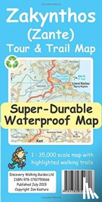 Kostura, Jan - Zakynthos (Zante) Tour & Trail Map