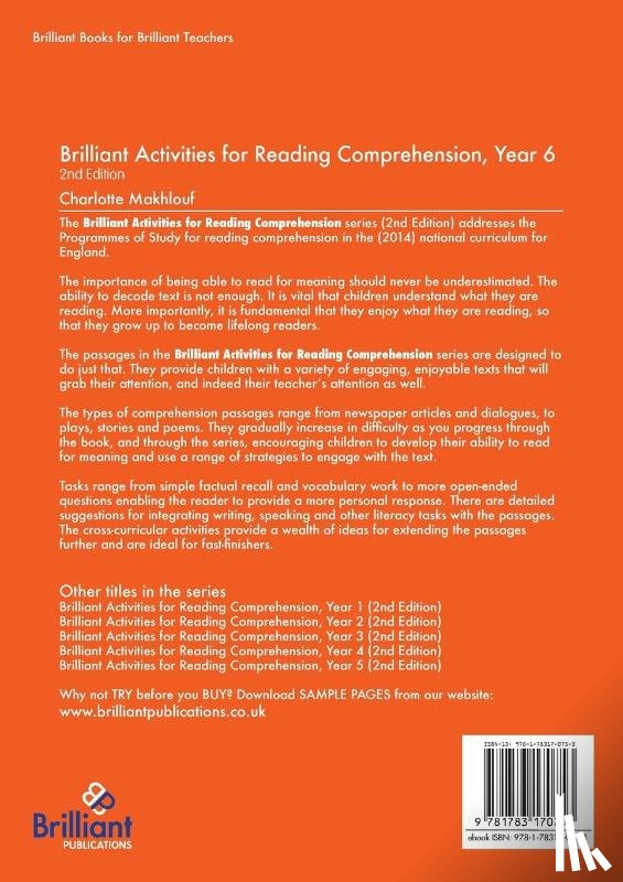Makhlouf, Charlotte - Brilliant Activities for Reading Comprehension, Year 6 (2nd Ed)
