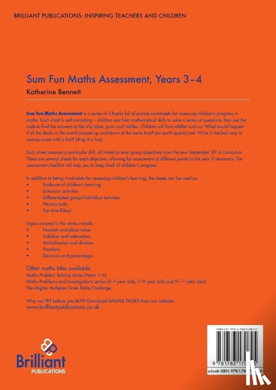 Bennett, Katherine - Sum Fun Maths Assessment for 7-9 year olds