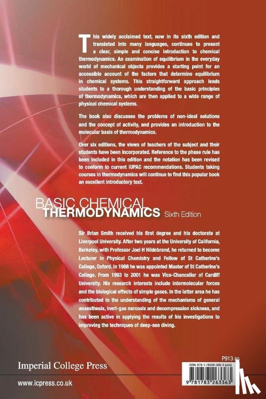 Smith, E Brian (Formerly Master Of St Catherine's College - Basic Chemical Thermodynamics (6th Edition)