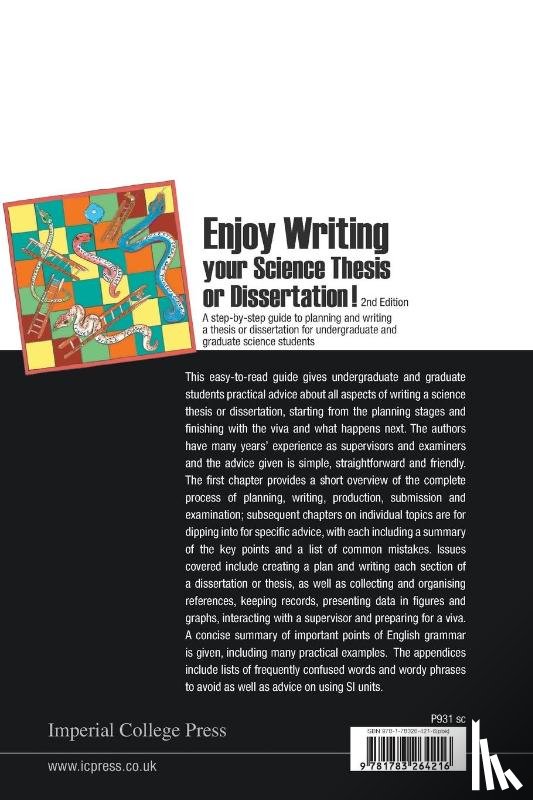 Fisher, Elizabeth M (Univ College London, Thompson, Richard C (Imperial College London - Enjoy Writing Your Science Thesis Or Dissertation! : A Step-by-step Guide To Planning And Writing A Thesis Or Dissertation For Undergraduate And Graduate Science Students (2nd Edition)