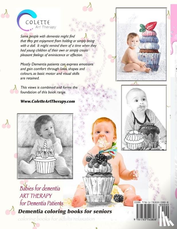 Art Therapy, Colette - Cupcakes Coloring Books for Dementia and Alzheimer's patients