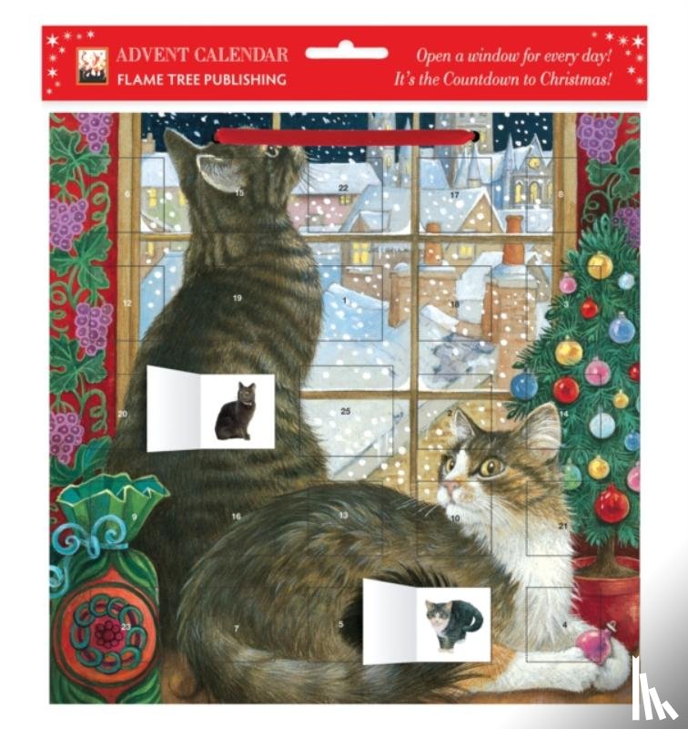 Flame Tree Studio - Ivory Cats by Lesley Anne Ivory: Christmas Window advent calendar (with stickers)