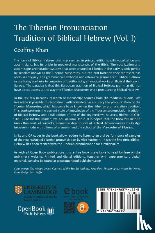 Khan, Geoffrey - The Tiberian Pronunciation Tradition of Biblical Hebrew, Volume 1