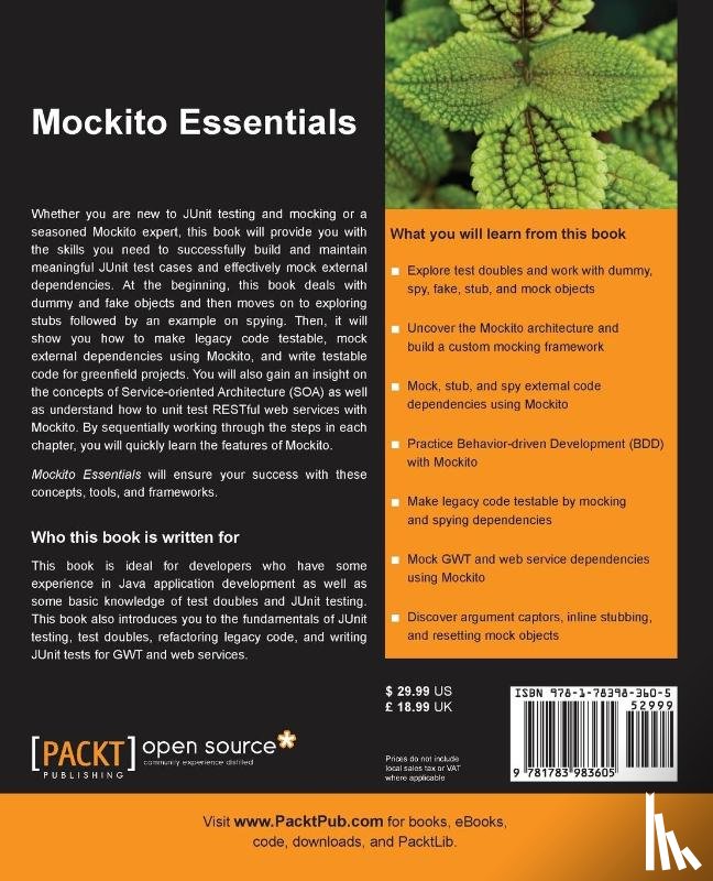 Acharya, Sujoy - Mockito Essentials