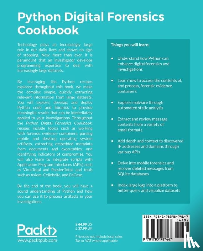 Miller, Preston, Bryce, Chapin - Python Digital Forensics Cookbook