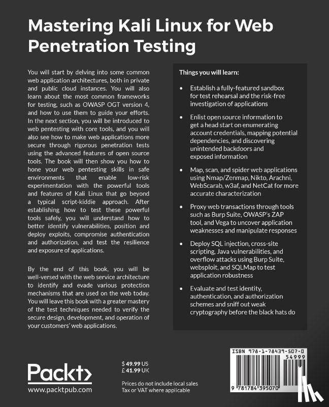 McPhee, Michael - Mastering Kali Linux for Web Penetration Testing