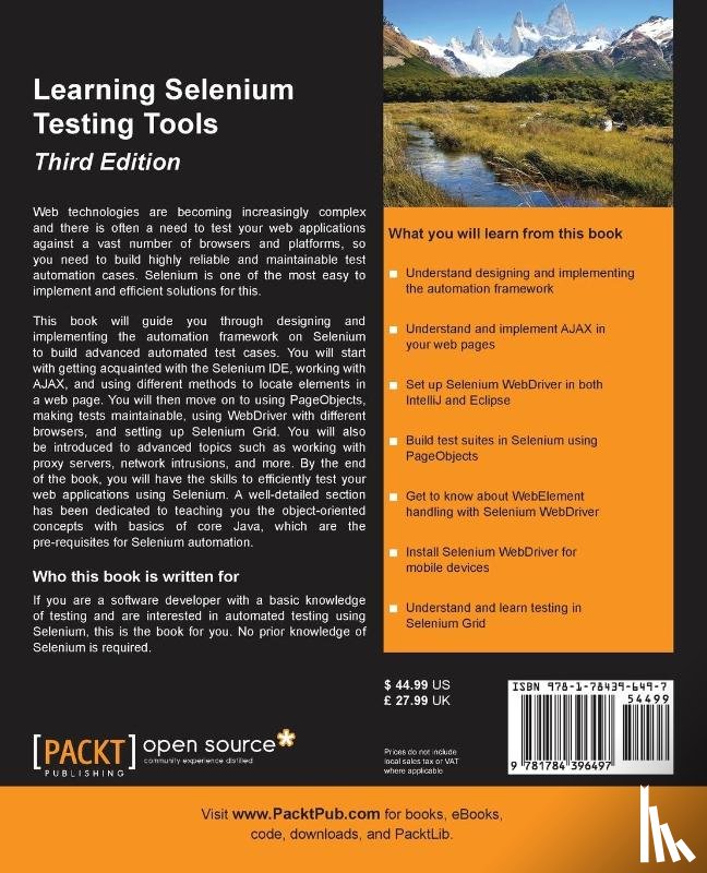 MG, Raghavendra Prasad - Learning Selenium Testing Tools - Third Edition