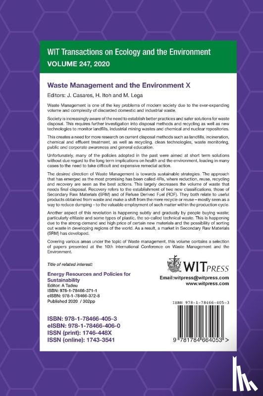  - Waste Management and the Environment X