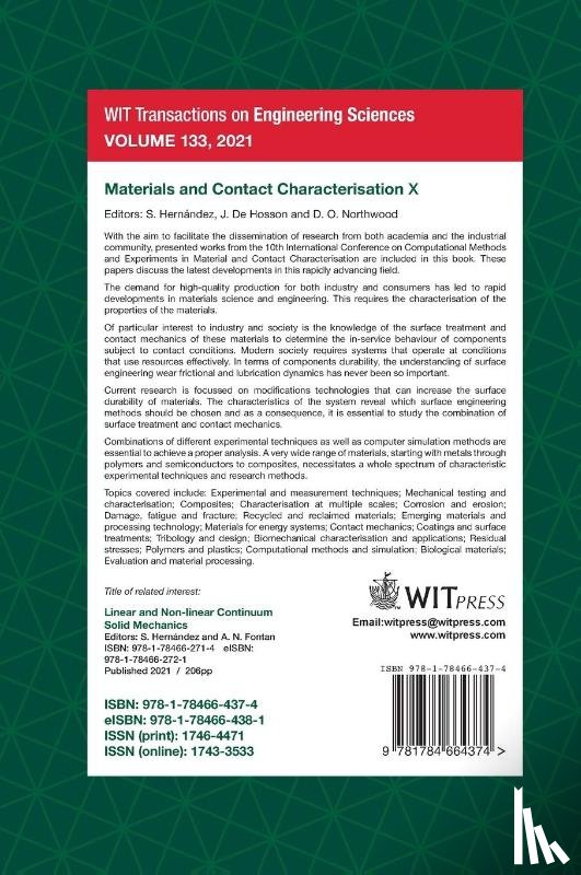  - Materials and Contact Characterisation X