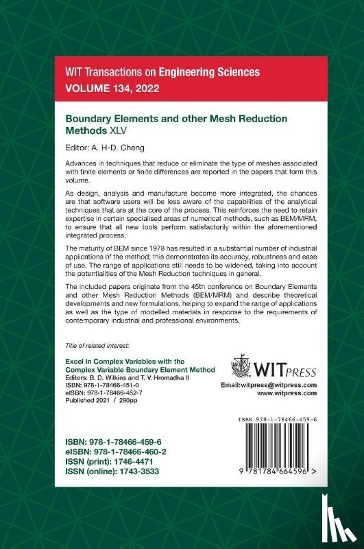  - Boundary Elements and other Mesh Reduction Methods XLV