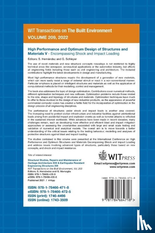  - High Performance and Optimum Design of Structures and Materials V