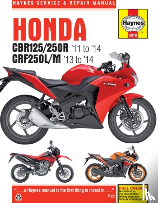 Haynes Publishing - Honda CBR125R, CBR250R, CBR300R, CB300F & CRF250 (11-18)