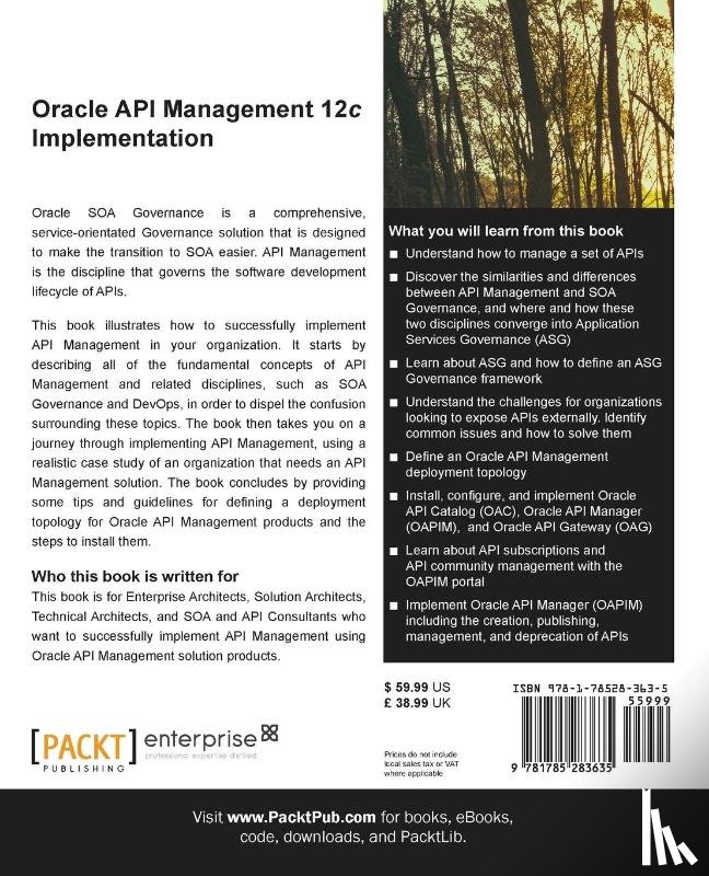 Weir, Luis Augusto, Bell, Andrew, Carrasco, Rolando, Viveros, Arturo - Oracle API Management 12c Implementation