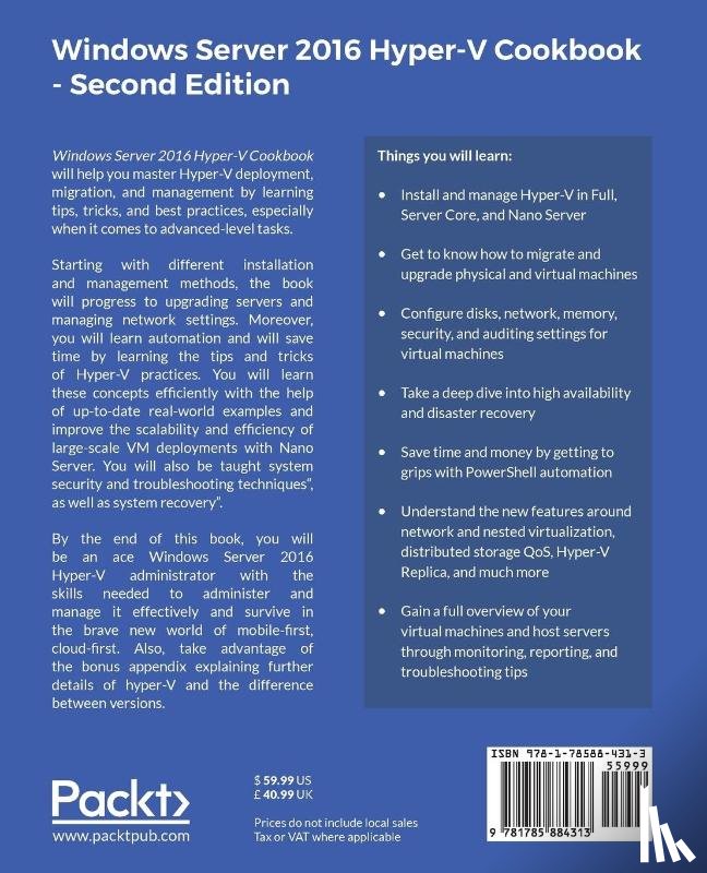 Lownds, Patrick, Nemnom, Charbel, Carvalho, Leandro - Windows Server 2016 Hyper-V Cookbook -