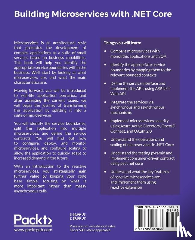 Aroraa, Gaurav Kumar, Kale, Lalit, Manish, Kanwar - Building Microservices with .NET Core