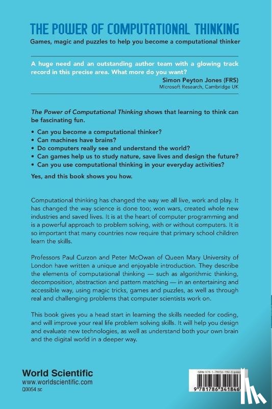 Mcowan, Peter William (Queen Mary Univ Of London, Curzon, Paul (Queen Mary Univ Of London - Power Of Computational Thinking, The: Games, Magic And Puzzles To Help You Become A Computational Thinker