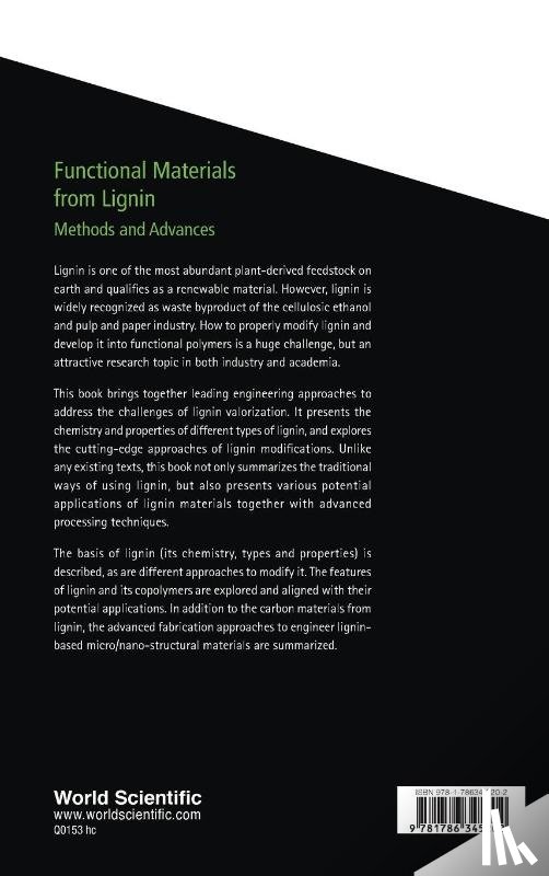  - Functional Materials From Lignin: Methods And Advances