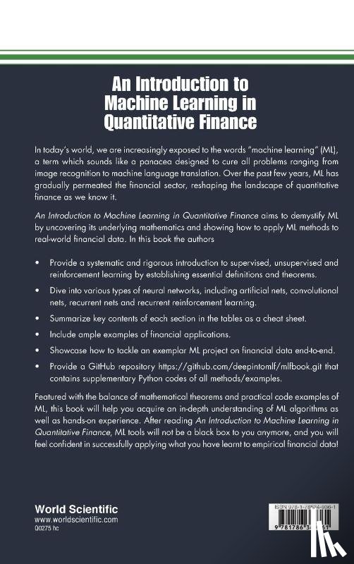 Ni, Hao, Dong, Xin, Zheng, Jinsong, Yu, Guangxi - Introduction To Machine Learning In Quantitative Finance, An