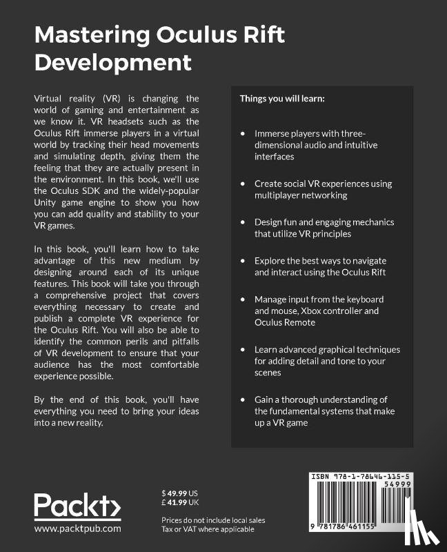 Donovan, Jack - Mastering Oculus Rift Development