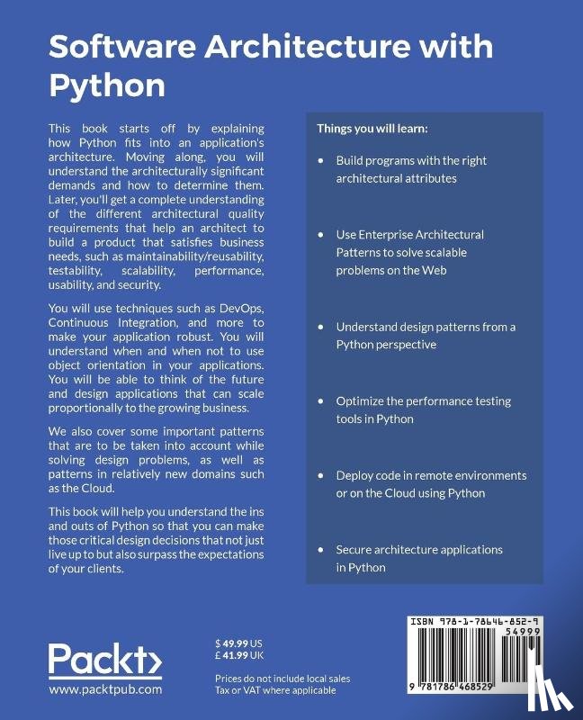 Pillai, Anand Balachandran - Software Architecture with Python