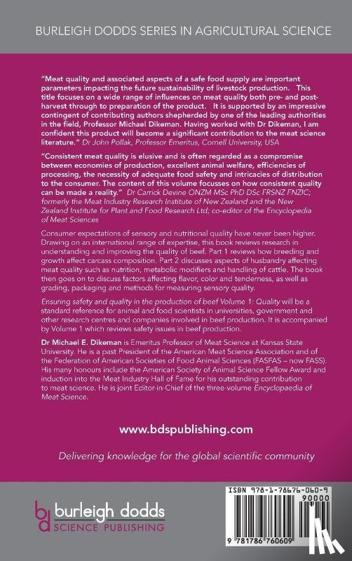  - Ensuring Safety and Quality in the Production of Beef Volume 2