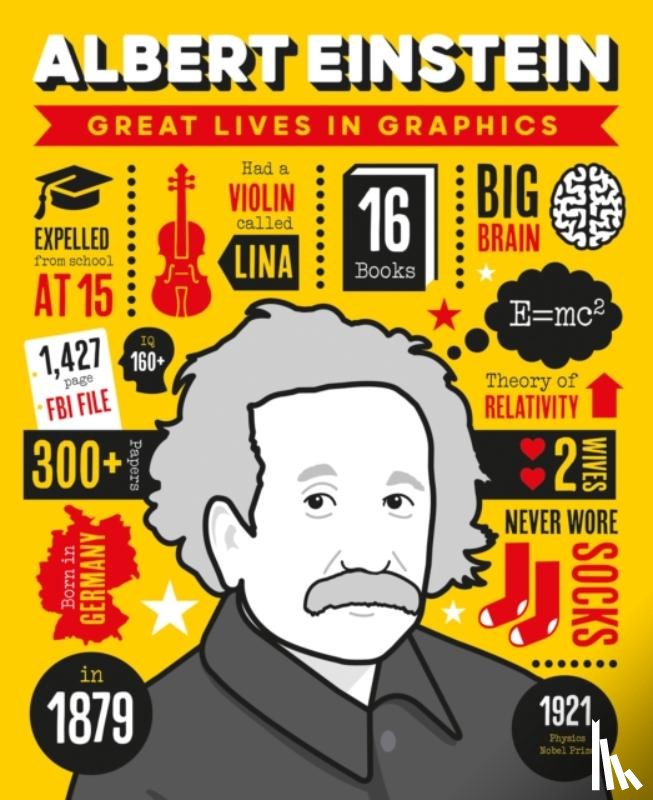 Books, Button - Great Lives in Graphics: Albert Einstein