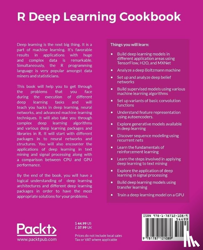 Prakash, Dr. PKS, Rao, Achyutuni Sri Krishna - R Deep Learning Cookbook