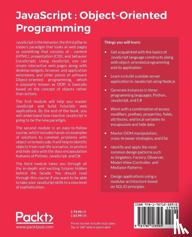 Antani, Ved, Hillar, Gaston C., Stefanov, Stoyan, Sharma, Kumar Chetan - JavaScript : Object-Oriented Programming