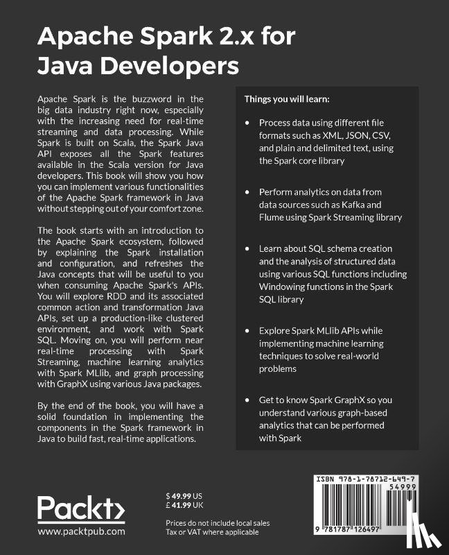 Gulati, Sourav, Kumar, Sumit - Apache Spark 2.x for Java Developers