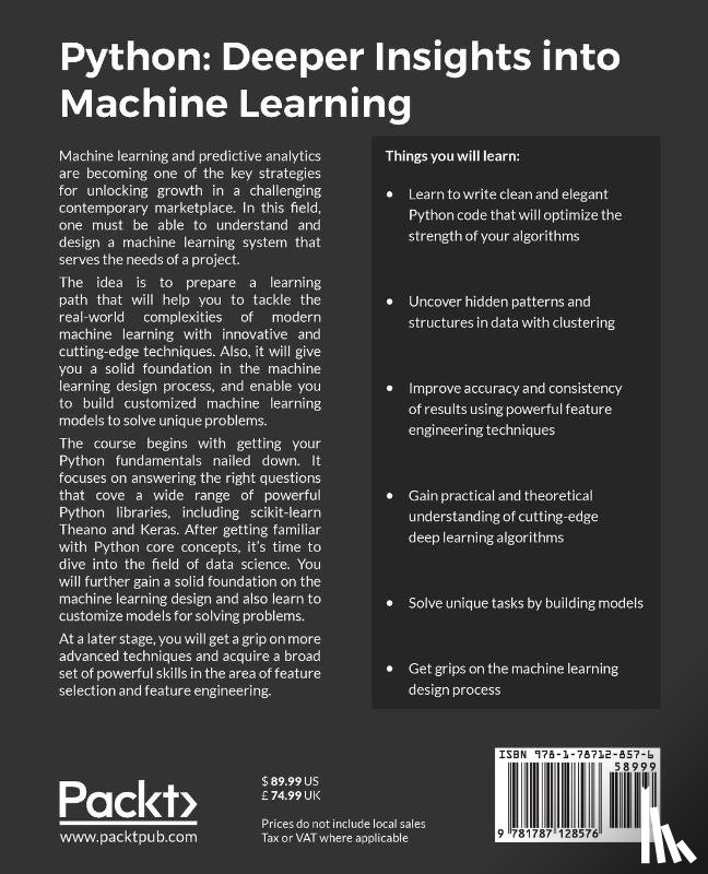 Raschka, Sebastian, Julian, David, Hearty, John - Python: Deeper Insights into Machine Learning