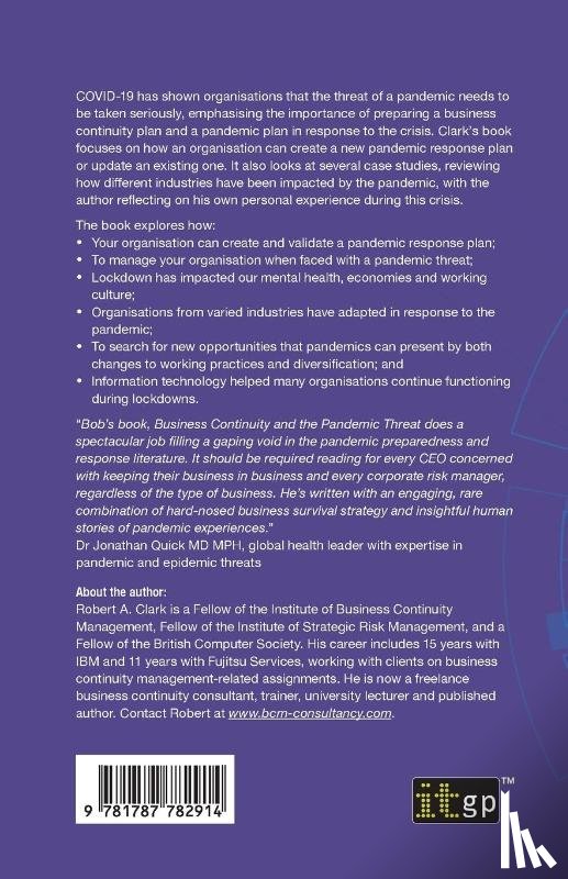 Clark, Robert A - Business Continuity and the Pandemic Threat